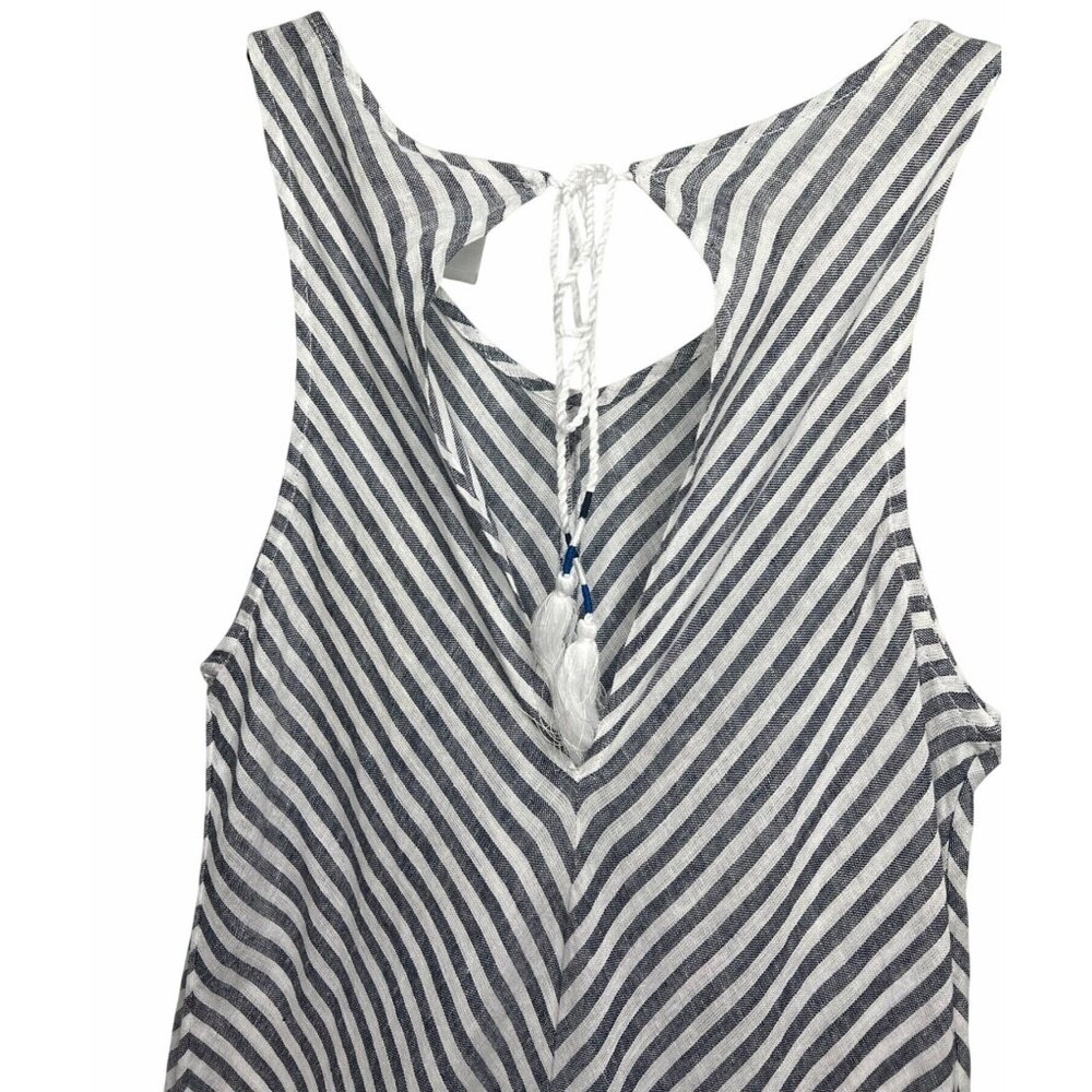 Joie Striped Sleeveless Maxi Dress With Back Tie Detail Medium - Picture 4 of 10
